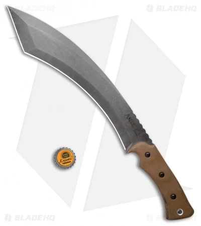 TOPS Knives A-Klub Fixed Blade Knife Green Micarta (12" Acid Stonewash) - Image 4