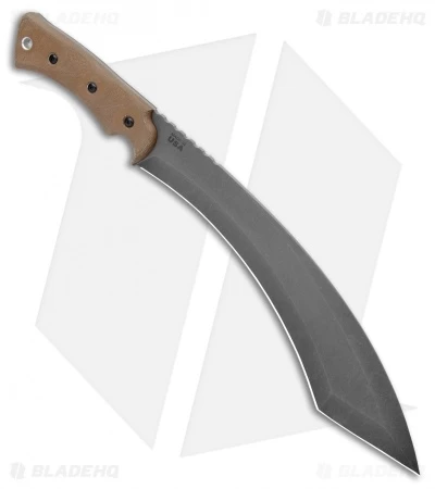 TOPS Knives A-Klub Fixed Blade Knife Green Micarta (12" Acid Stonewash) - Image 2