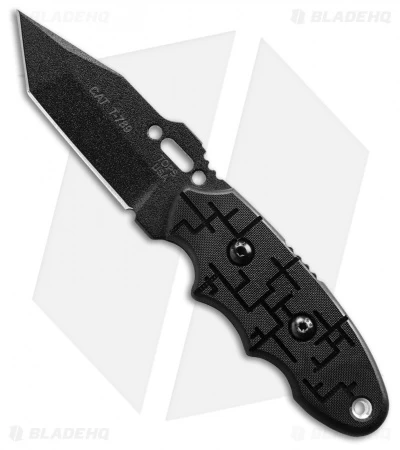 TOPS Knives C.A.T. Tanto Fixed Blade Knife Black G-10 (3.25 Black) 203T-01