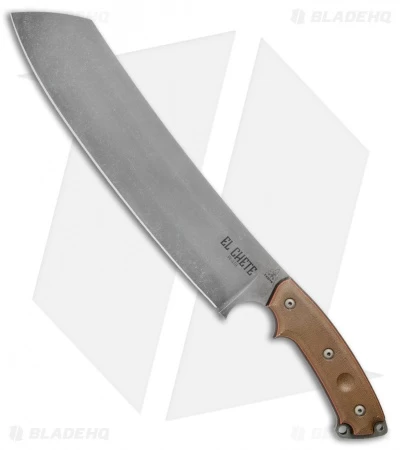 TOPS Knives El Chete Fixed Blade Chopper Knife W/ Clip (12" Acid SW) ELCH