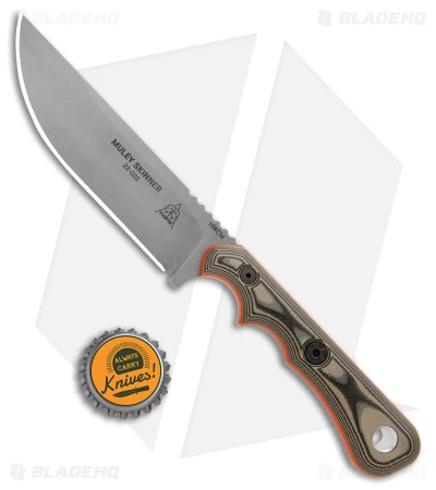 TOPS Knives Muley Skinner Fixed Blade Knife Black/Tan G-10 (4.5" SW) MSKIN-01 - Image 4
