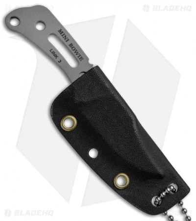 TOPS Knives Mini Bowie Fixed Blade Neck Knife (Gray PLN) MIBO-01 - Image 3