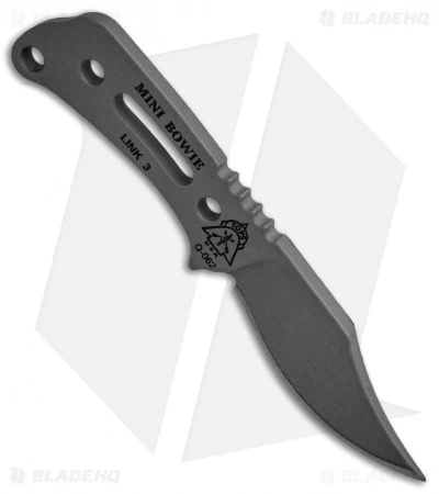 TOPS Knives Mini Bowie Fixed Blade Neck Knife (Gray PLN) MIBO-01 - Image 2