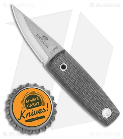 TOPS Knives TOPS Mini Tanimboca Puukko Fixed Blade Neck Knife Micarta (1.625" Gray) - Image 4