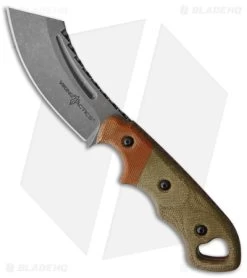 TOPS Knives Viking Tactics Patriot Fixed Blade Knife Green/Tan Mic (3" BB)