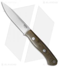 Bark River Knives Aurora LT Bushcraft Knife Green Canvas Micarta (4.5" Satin)