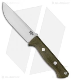 Bark River Bravo 1.25 Fixed Blade Knife Green Canvas Micarta (5" A2 Satin)