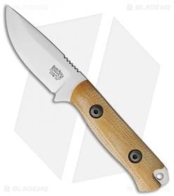 Bark River Bravo Necker Fixed Blade Knife Natural Micarta (2.75" Satin)