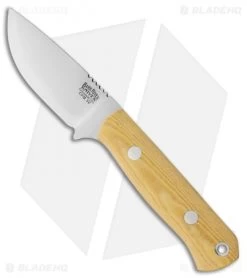 Bark River Bravo Necker Fixed Blade Knife Yellow Micarta (2.75" Satin)