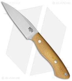 Bark River Bush Seax Bantam Fixed Blade Knife Antique Ivory Micarta (4" A-2)
