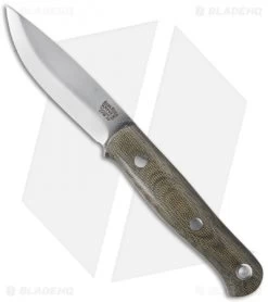 Bark River Ultra-Lite Bushcrafter Knife Green Canvas Micarta (3.375" Satin)