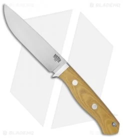 Bark River Camp & Trail Fixed Blade Knife Antique Ivory Micarta (5" A-2)
