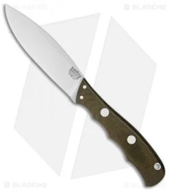 Bark River Canadian Special Fixed Blade Knife Green Canvas Micarta (4.25" 3V)