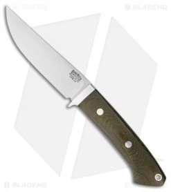 Bark River Classic Clip Point Hunter Fixed Blade Knife Green Micarta (4.5" 3V)