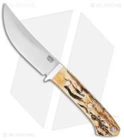 Bark River Classic Trailing Point Hunter Fixed Blade Knife Stag (4.5" Satin)