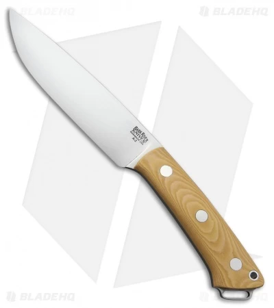 Bark River Fox River II Fixed Blade Knife Antique Ivory Canvas Micarta (5" A-2)