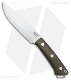 Bark River Fox River II Fixed Blade Knife Green Canvas Micarta (5" A-2)