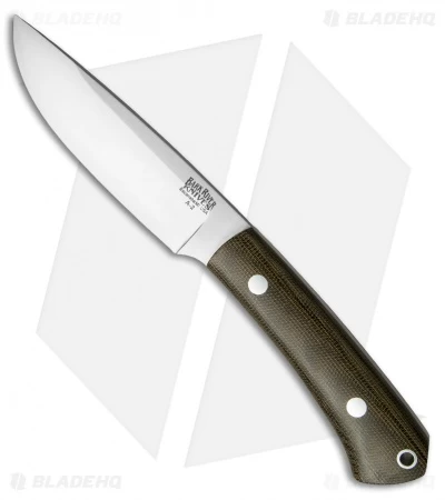 Bark River Knives Highland Special Fixed Blade Knife Green Micarta (4" Satin)