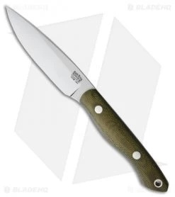 Bark River Kalahari Thorn Fixed Blade Knife Green Canvas Micarta (3.75" Satin)