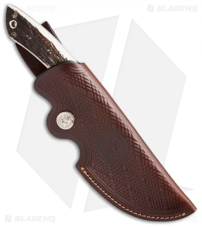 Boker Arbolito Gut Hook Fixed Blade Knife Stag Horn (4.25" Satin) - Image 2