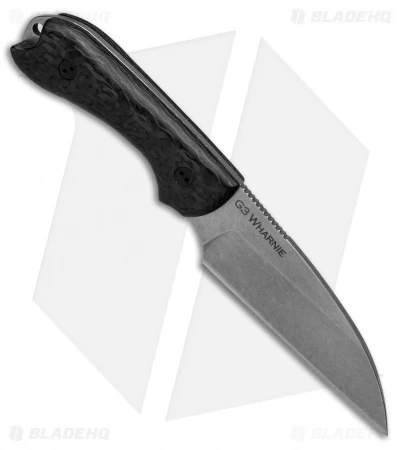 Bradford Knives Guardian3 Wharncliffe Knife 3D Carbon Fiber (3.625" Stonewash) - Image 2