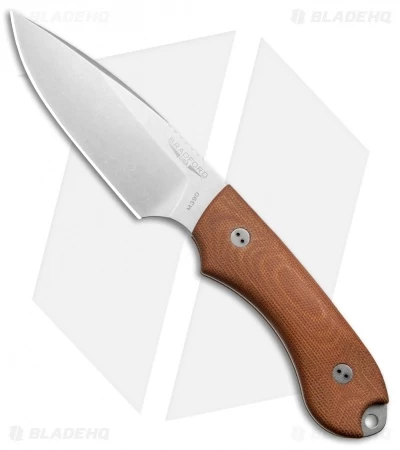 Bradford Knives Guardian4 Knife 3D Natural Micarta (False Edge/M390/Stonewash)