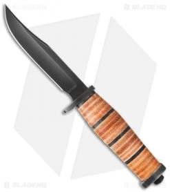 Buck Knives Buck 117 Small Brahma Tactical Knife Leather/Micarta (4.5" Black) 0117BRS