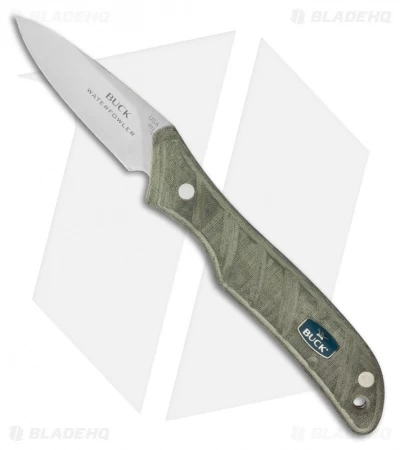 Buck Knives Buck Micarta Harvest Waterfowler Knife Fixed Blade (2.5" Satin Plain) 0493BKS