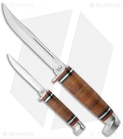 Case Leather Hunter Fixed Blade Two Knife Set (316-5 SS & M3FINN SS) 0372