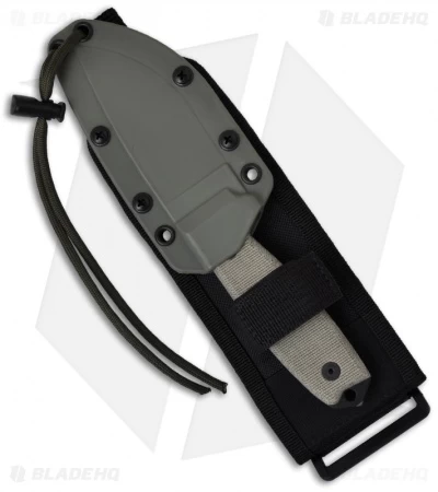 ESEE Knives ESEE-3MIL-S Knife Green Sheath & MOLLE Back (3.88" Black Serr) - Image 2
