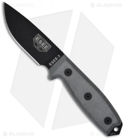 ESEE Knives ESEE-3P-MB-B Knife Black Sheath & MOLLE Back (3.88" Black)