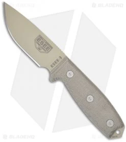 ESEE Knives ESEE-3P-DT Knife (3.88" Tan Plain)