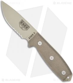 ESEE Knives ESEE-3S-DT-KO Knife (3.88" Tan Serr) *No Sheathing*