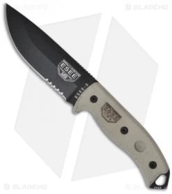 ESEE Knives ESEE-5S Knife Tactical Survival Fixed Blade (5.25" Black Serr)