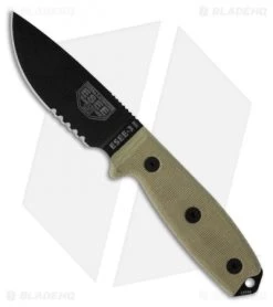 ESEE Knives ESEE-3MIL-S-B Knife Black Sheath & MOLLE Back (3.88" Black Serr)