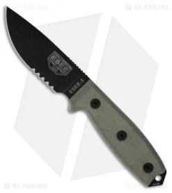 ESEE Knives ESEE-3S-MB-B Knife Black Sheath & MOLLE Back (3.88" Black Serr)