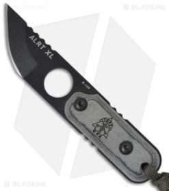 TOPS Knives ALRT XL05 Neck Knife W/ Micarta (2.75" Black Plain) ALRT XL05