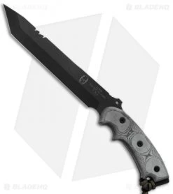 TOPS Knives Ron Hood Anaconda Black Micarta Fixed Blade Knife (9.5" Black Tanto)