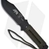 TOPS Knives Black Rhino Fixed Blade Knife W/ OD Paracord (Black PLN) BRPH-102