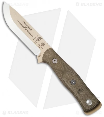 TOPS Knives BOB Brothers Of Bushcraft Fieldcraft Knife Micarta (4.625" Tan)