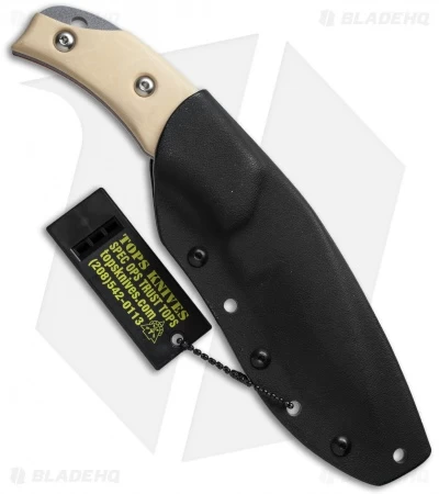 Tops Knives Cheetah XL Fixed Blade Knife (4" Gray) CH262WH - Image 2