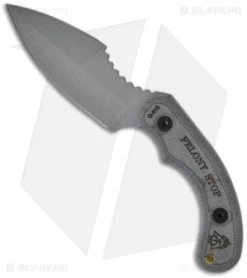 TOPS Knives Felony Stop Knife Double Edge Fixed Blade (3.5" Gray Plain) FELS-01