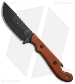 TOPS Knives Pit Stop 3 Fixed Blade Knife (3" Black Plain) PSK-01