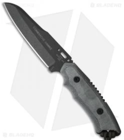 TOPS Knives Comanche Hawke I Fixed Blade Knife Micarta (5" Black) COHK-I