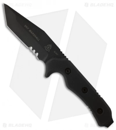 TOPS Knives Sky Marshall Tanto Knife Fixed Blade (4.38" Black Serr) SKY-01