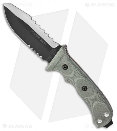 Tops Knives Border Heat Fixed Blade Knife (4.25" Black Plain) BDH-05