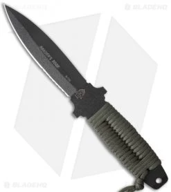 TOPS Knives Rangers Edge D/E Fixed Blade Knife Paracord (Black SER) RE3011