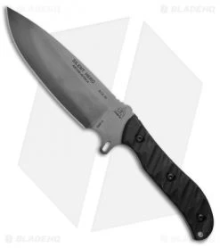 TOPS Knives Silent Hero Fixed Blade Knife Black Tread Micarta (6.5" Gray)