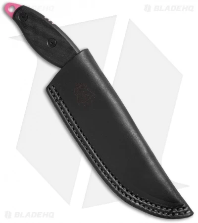 TOPS Knives Lioness Fixed Blade Knife Black G-10 (3.5" Pink) LION-01 - Image 2