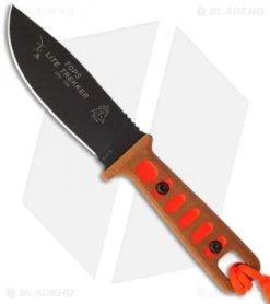 TOPS Knives Lite Trekker Tan/Orange Fixed Blade Knife (4.25" Black Plain) TLT-01